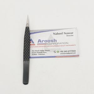 แหนบต่อขนตาสแตนเลสเคลือบเงาสีดำอุปกรณ์เสริมความงามสำหรับคิ้วแหลมโลโก้ออกแบบได้ตามต้องการ - Product Image 1