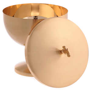 Ciborium con latón chapado en oro mate cruzado para suministros de Iglesia Artículo de accesorios decorativos y de regalo religiosos - Product Image 2