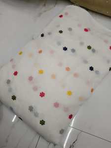 Tela de Popelina de Algodón Mul Chanderi Premium, Lisa Blanca con Bordado Floral, Lujosa, Ligera, Semitransparente, Transpirable y Sostenible - Product Image 1