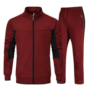 Chándales para Hombre de Color Granate Sólido de Alta Calidad, Cuello Alto Simple, Totalmente Personalizables, Venta al por Mayor - Product Image 1