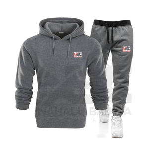 Wholesale Custom Two Piece Set Cotton Terry Fitness Gym Sweatsuit Men Custom LOGO <b>Plain</b> <b>Tracksuits</b>. - Product Image 2