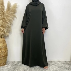 Femmes mignon arabe Style islamique modeste Robe Abaya Khimar manches chauve-souris Burqa Caftan Robe solide motif prière vêtement turquie - Product Image 2