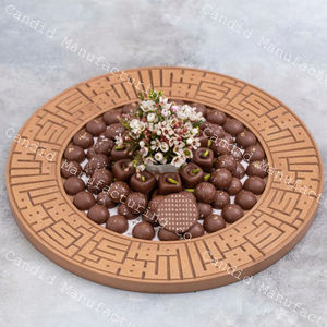 Plateau de service en bois artisanal de haute qualité le plus vendu Plateau décoratif élégant pour le Ramadan et l'Aïd Plateau alimentaire - Product Image 4