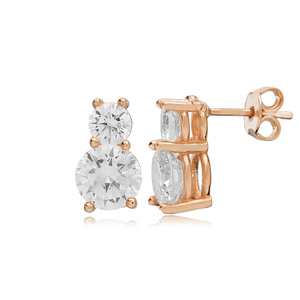 Boucles d'oreilles élégantes en zircon brillant, fabrication artisanale turque, bijoux en argent sterling 925 pour femmes, vente en gros - Product Image 5