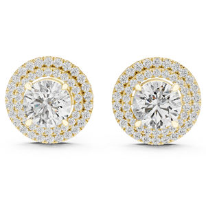 Pendientes de Oro Amarillo de 14K con Diamantes Redondos Cultivados en Laboratorio para Mujer |   Uso Diario, Minimalista, Lujo Certificado, Oficina, Elegante, Fino - Product Image 1