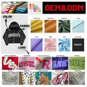 Sudadera con Capucha Personalizada con Lavado Ácido, 450 G, 100% Algodón, Estilo Corto, Oversize, con Cremallera y Pedrería - Product Image 2