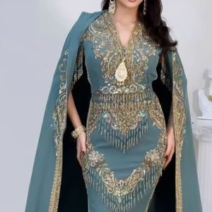 2024 dernier mariage Trail Caftan robe gris Badroon Zari broderie cristal verre perles pierre Dabka travail soie lin Lehenga Choli - Product Image 1