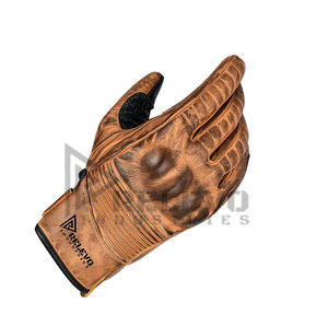 Gants en cuir ciré simples, nouveau design, logo personnalisé, gants de moto en cuir ciré, compatibles avec les écrans tactiles, moto - Product Image 2