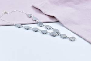 Collier en argent sterling plaqué rhodium fait à la main rose dahlia turquoise réglable chaîne de 18 pouces cadeau romantique pour elle - Product Image 3