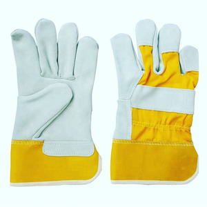 Gants de travail en cuir de coton souple personnalisés pour hommes Gants de sécurité avec transfert de chaleur au prix de gros - Product Image 1