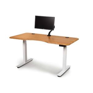 SMARTDESK PRO WOOD C Modern <b>Rustic</b> Office Computer <b>Desk</b> with Contemporary Styling Minimalist Steel Oak Material for Workspace - Product Image 1