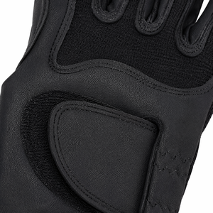 Men's Unlined Riding Gloves Digital Leather Palm Synthetic Back <b>Velcro</b> - Product Image 3