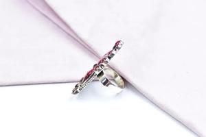 Handmade Rose Dahlia Turquoise <b>Sterling</b> <b>Silver</b> <b>Adjustable</b> <b>Ring</b> for Wedding Party & Gift-Trendy Design - Product Image 3