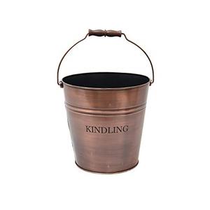 Elegant Decorative Galvanized Metal Iron Pail Bucket with Single Handle Perfect for Luxury Fireplace Accessories - Product Image 4