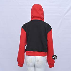 100% polyester à capuche brodé vêtements de travail graphique à capuche côtelé imprimé dos couleur bloc conception pour les femmes d'hiver - Product Image 3