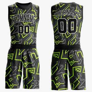 Maillots de basket-ball unisexes respirants, antibactériens, à séchage rapide, grande taille, ensemble 2 pièces avec gilet sans manches et shorts - Product Image 1