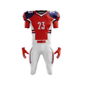 <b>Men</b> Breathable American Football Uniform New Custom Design <b>White</b> Purple Football Jersey And <b>Shorts</b> Set - Product Image 5