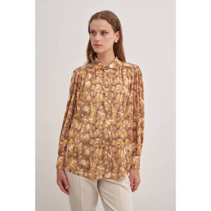 Blusa Elegante con Estampado Floral y Cuello Alto para Mujer, Oficina, Otoño - Product Image 2