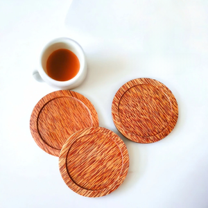 Sous-verre en bois de noix de coco-Tapis de boisson en bois fait à la main pour café, thé et boissons froides | Bulk Export Vietnam Handicraft - Product Image 2