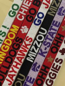 Gig Em Aggies Beaded Embroidery Bag <b>Strap</b> Maroon White Game Day Purse Belt Handmade Seed Bead Wide <b>Crossbody</b> Replacement Handle - Product Image 4