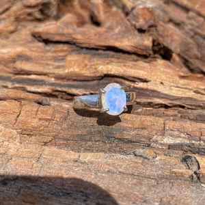 Handmade Rainbow Moonstone Ring 925 Sterling Silver Crystal June Birthstone Unique Statement Jewelry <b>Gift</b> For Women Men - Product Image 5