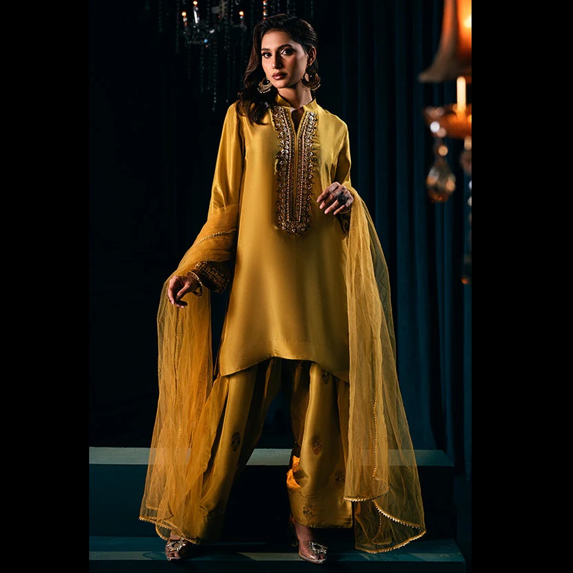 sachin and babi light blue dress Chiffon Heavy Full Embroidered Maroon Dress with Net Dupatta (Unstitched)  (CHI-610) Online Shopping & Price in Pakistan main image 1