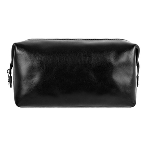 Custom Mens Waterproof Genuine Leather <b>Travel</b> Makeup <b>Wash</b> Bag Toiletry Bag Cosmetic Bag for Men LYG-0001 - Product Image 2