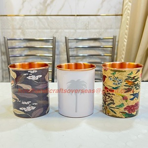 Diseño personalizado 100% Cilindro de cobre Moscow Mule Tazas con logotipo grabado de una pieza por fabricante indio - Product Image 6