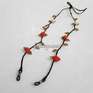 Tomurcuk Eyeglasses Ipi with Turuncu Krem Young Adult Product with <b>Black</b> <b>Cord</b> Igne Oyası - Product Image 1