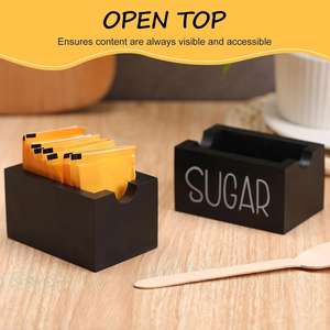 Organizador de Bolsas de Azúcar de Madera de Pino Pintado Ecológico, Caja de Almacenamiento para Cafeterías/Teterías de Alta Calidad - Product Image 2