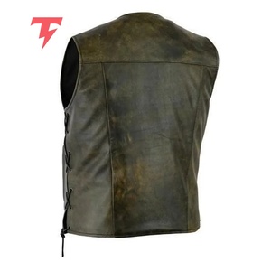 New Design Casual High Quality Premium <b>Leather</b> <b>Vest</b> Breathable Waterproof Windproof Reversible Outerwear Outdoor Winter OEM - Product Image 2