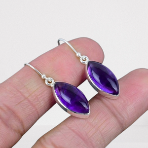 925 solide en argent Sterling Spinner améthyste pierres précieuses boucles d'oreilles femmes tendance fête bijoux conception - Product Image 1