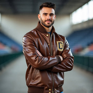 เสื้อแจ็กเก็ตหนังเบสบอลของผู้ชายเสื้อโค้ทแนวสตรีทสำหรับมืออาชีพ - Product Image 1