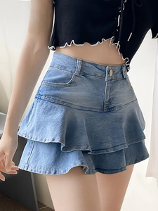 Summer New High-waist Slit Denim <b>Skirt</b> <b>For</b> <b>Women</b> Washed Retro A- line <b>Skirt</b> Hip-covering Straight Long <b>Skirt</b> - Product Image 2