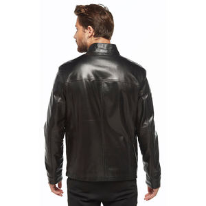 Veste en cuir en peau de mouton professionnelle pour hommes 100% nouvelle conception de broderie col montant manches longues hiver haute rue personnalisée - Product Image 3