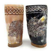 Verre artisanal en corne naturelle authentique, verre à boire médiéval pour les fêtes à thème, poli naturellement pour les bars de clubs - Product Image 5