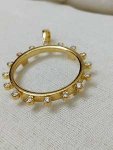 20mm cadre ouvert lunette pendentif réglage 925 argent Sterling or Vermeil Vintage pièce connecteur bijoux résultats composants - Product Image 3