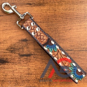 Meilleur cuir personnalisé usiné à la main avec coutures laisse de trafic laisse courte pour la formation de chien poignée rembourrée de trafic - Product Image 1