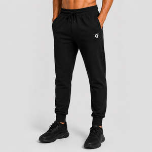 Prime Bottoms-100% Cotton Athletic <b>Pants</b> Regular Fit Sporty Style Customizable Logo Dark Slim Lightweight Xl 6xl <b>Black</b> Color - Product Image 1