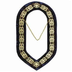 Officers Blue Lodge Collar Set Royal Blue Machine Embroidery Masonic Regalia <b>Craft</b> Master Masons Mm Apron - Product Image 1