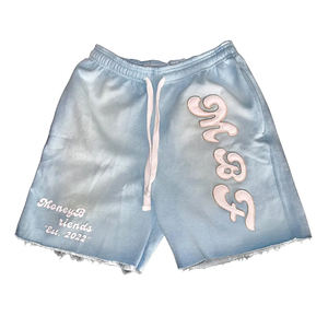 Pantalones cortos de sudor lavados con ácido de peso pesado personalizados para hombre con dobladillo bordado desgastado bolsillos estampados de algodón pantalones cortos de felpa francesa - Product Image 3