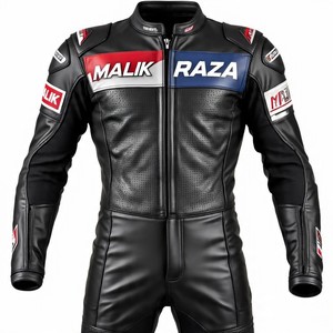 Combinaison de moto en cuir 2 pièces, ensemble veste et pantalon, fermeture éclair, Spandex flexible, Touring Racing, ajustement personnalisé, prêt pour l'exportation - Product Image 3