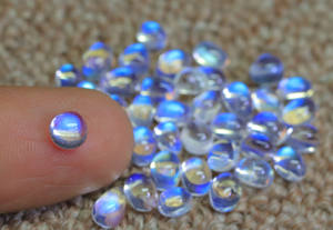 Forma de mezcla de piedras preciosas de piedra lunar arcoíris genuina para hacer joyas, cabujón de piedra lunar arcoíris blanco llamativo azul y tamaño personalizado - Product Image 6