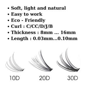 Kits d'extensions de cils individuels de marque privée, cils de vison préfabriqués, volume complet, faits à la main, avec colle facile à appliquer, en plateaux assortis - Product Image 3