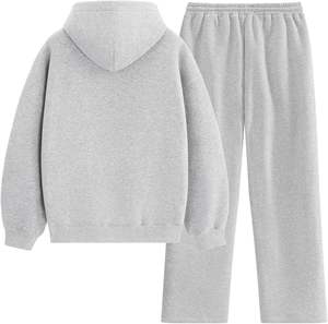 SUDADERO de algodón 100%, conjunto ligero con capucha, cierre de cordón, invierno, ecológico, lavado a la piedra, estampado de diamantes de imitación adornados - Product Image 2