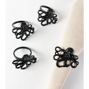 Anneaux de serviette en métal de meilleure qualité Octopus Design élégant Accessoires de serviette de table parfaits pour la décoration d'événements intérieurs et extérieurs - Product Image 1