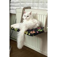 Lit pour chat de luxe moderne, hamac suspendu en peluche douce pour chats et chiens, design radiateur avec cadre métallique, motif animal, toutes saisons