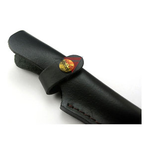 Gaine en cuir de vachette de couteau de chasse de luxe pour couteau à lame fixe, fermeture de sangle en cuir avec bouton en laiton à pression, boucle de ceinture - Product Image 3