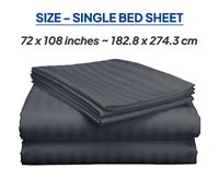 Drap de lit 100% coton léger 400 TC avec caractéristiques portables et pliées drap rayé taie d'oreiller et housse de couette ensembles
