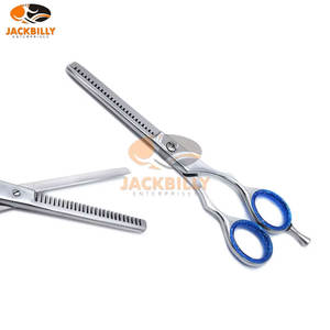 2 pièces Ciseaux de coiffure professionnels en acier inoxydable pour la coupe de cheveux de précision, éclaircissage, ciseaux de barbier pour gaucher, 28 dents - Product Image 3